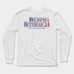 Beavis And Butthead 2024 Election - Make Country Great Again Long Sleeve T-Shirt